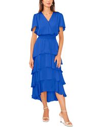 Vince Camuto - V-neck Smock Waist Tiered Layer Dress - Lyst