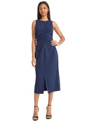 Donna Morgan - V-neck Sleeveless Midi Crepe Dress - Lyst