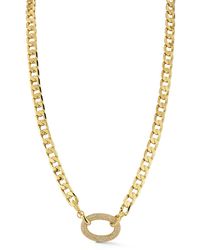 Rachel Zoe - 18k Plated Pave Link Curb Chain Necklace - Lyst