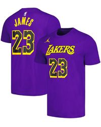 Nike - Lebron James Los Angeles Lakers 2022/23 Statement Edition Name And Number T-shirt - Lyst
