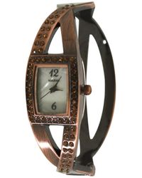 Olivia Pratt - Rhinestones And Pearl Tone Bangle Watch - Lyst