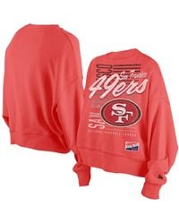 KTZ - San Francisco 49ers Oversized Throwback Mineral Wash Crew Neck Sweatshirt - Lyst