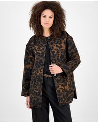 Anne Klein - Colllarless Brushed Double-face Jacket - Lyst