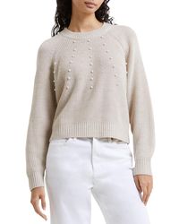 French Connection - Imitation Pearl Long-sleeve Lightweight Sweater - Lyst