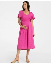 Seraphine - Cotton Broderie Maternity And Nursing Dress - Lyst