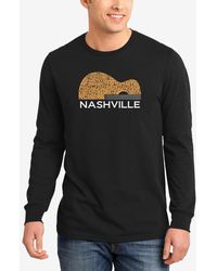 LA Pop Art - Nashville Guitar Word Art Long Sleeve T-shirt - Lyst
