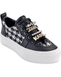 Karl Lagerfeld - Gretel Slip-on Lace-up Embellished Sneakers - Lyst