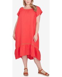 Ruby Rd. - Plus Size Gauze High/low Cotton T-shirt Dress - Lyst
