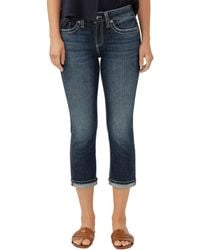Silver Jeans Co. - Suki Mid Rise Curvy Fit Capri Jeans - Lyst