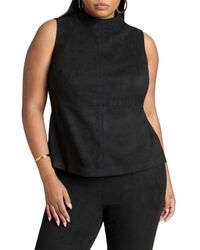 Eloquii - Plus Size Faux Suede Sleeveless Top - Lyst