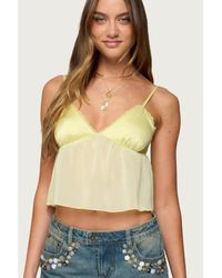 Edikted - Krisa Sheer Chiffon Babydoll Top - Lyst