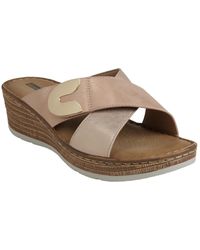 Gc Shoes - Demi Cross Strap Hardware Slip-on Wedge Sandals - Lyst