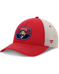Fanatics - Red/gray Florida Panthers 2025 Stanley Cup Playoffs Locker Room Trucker Adjustable Hat - Lyst