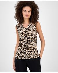 Kasper - Sleeveless Knot Front Jersey Top - Lyst