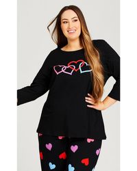 Avenue - Plus Size Heart Print Top - Lyst