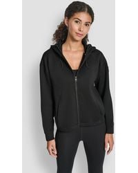 DKNY - Hooded Neck Zipper Jacket - Lyst