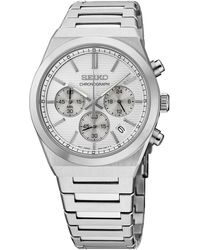 Seiko - Chronograph Essentials Stainless Steel Bracelet Watch 40mm - Lyst