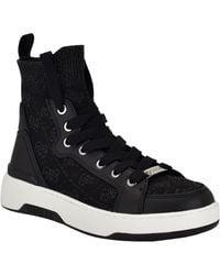 Guess - Mannen Knit Hi-top Lace-up Fashion Sneakers - Lyst