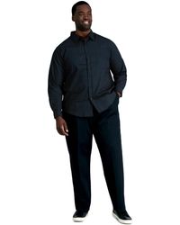Haggar - Big & Tall Premium No Iron Khaki Classic-fit Pleated Hidden Expandable Waistband Pants - Lyst