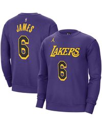 Nike - Lebron James Los Angeles Lakers Statement Name And Number Pullover Sweatshirt - Lyst
