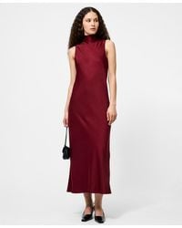 French Connection - Ennis Satin Sleeveless Bow Midi Dress - Lyst