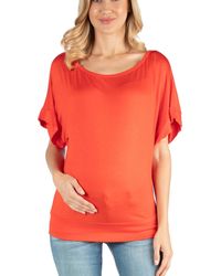 24seven Comfort Apparel - Loose Fit Dolman Maternity Top - Lyst