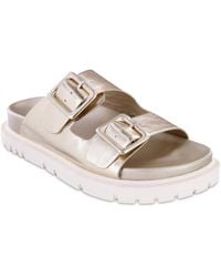 MIA - Gen Double Buckle Flat Slide Sandals - Lyst