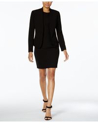 Anne Klein - Missy & Petite Executive Collection Shawl-collar Sleeveless Sheath Dress Suit - Lyst