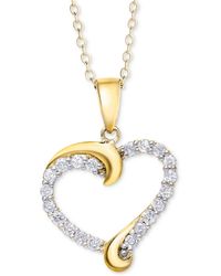 Macy's - Diamond Swirl Heart Pendant Necklace (1/2 Ct. T.w. - Lyst