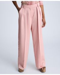 Kenneth Cole - Satin Twill Pleated Wide-leg Pants - Lyst