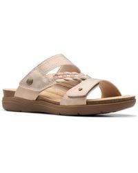 Clarks - April Raelyn Slip On Flat Sandals - Lyst