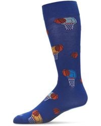 Memoi - Basketball Game Rayon From Bamboo Blend Novelty Crew Socks - Lyst