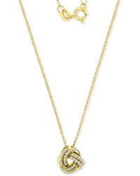 Macy's - Cubic Zirconia Love Knot Pendant Necklace - Lyst