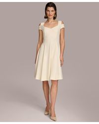 Donna Karan - Cold-shoulder Fit & Flare Dress - Lyst