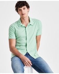 INC International Concepts - Regular-fit Variegated Ribbed-knit Button-down Camp Shirt - Lyst