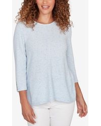 Ruby Rd. - Petite Speckled Heather Rib Knit Top - Lyst
