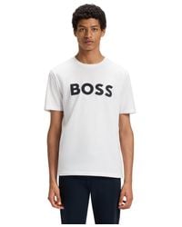 BOSS - Boss By Rubber-print Cotton-jersey T-shirt - Lyst