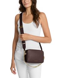 Michael Kors - Michael Bryant Medium Leather Double Zip Chain Camera Crossbody - Lyst