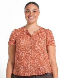 Estelle - Bellavie Relaxed Floral Button-front Top - Lyst