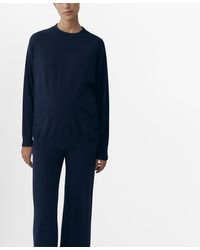 Mango - Cotton-linen Round Neck Knitted Sweater - Lyst