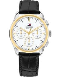 Tommy Hilfiger - Multi-function Leather Strap Watch 38mm - Lyst
