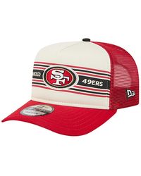 KTZ - Cream/scarlet San Francisco 49ers Banner A-frame 9fifty Trucker Snapback Hat - Lyst