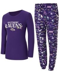 Concepts Sport - 2-piece Baltimore Ravens Chestnut Long Sleeve T-shirt And Pants Sleep Set - Lyst
