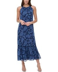 tommy hilfiger printed chiffon tier maxi dress