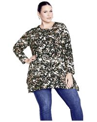Avenue - Plus Size Leisure Button Tunic - Lyst