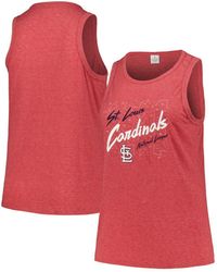 Soft As A Grape - St. Louis Cardinals Plus Size Curvy High Neck Tri-blend Tank Top - Lyst
