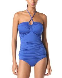 Michael Kors - Michael Shirred Halter Tankini - Lyst
