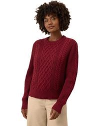 Pact - Cable Knit Crew Sweater - Lyst