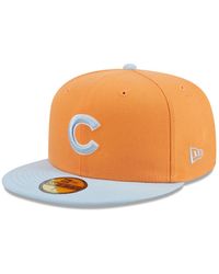 KTZ - Orange/light Blue Chicago Cubs Spring Color Basic Two-tone 59fifty Fitted Hat - Lyst