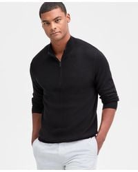 Alfani - Long Sleeve Textured Quarter-zip Sweater - Lyst
